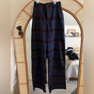 Plaid Wide Leg Pants